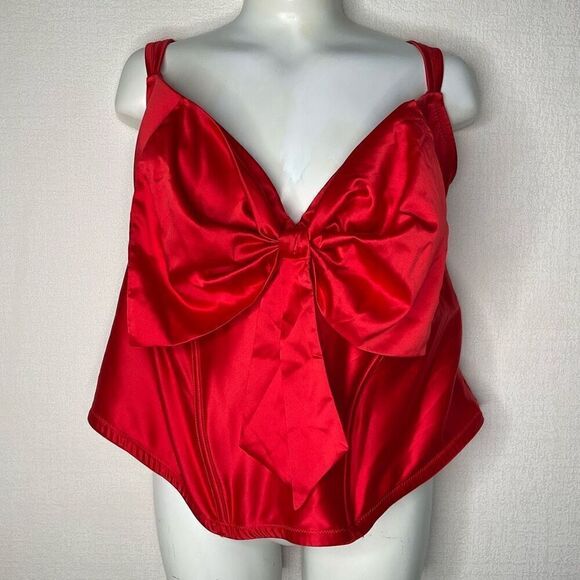 Adore Me Arianna Contour red low bustier corset Bra‎ 40G - Picture 1 of 9